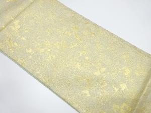 未使用品　田村屋織物製　流水に色紙散らし模様織り出し全通袋帯(未仕立て)